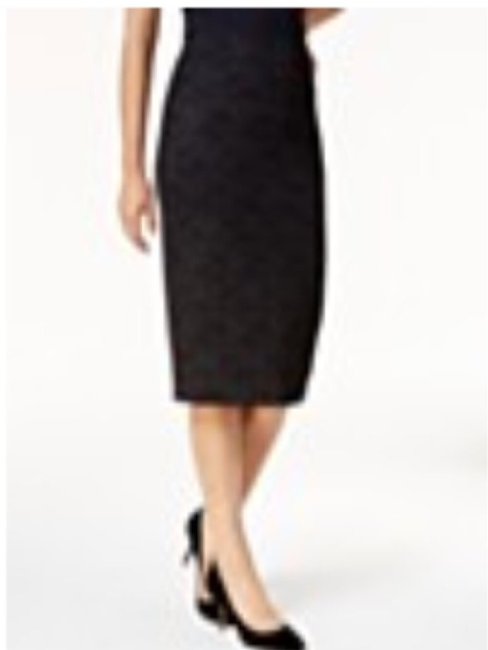 ALFANI Metallic Lace Midi Skirt - Deep Black, elastic waist - SIZE 16